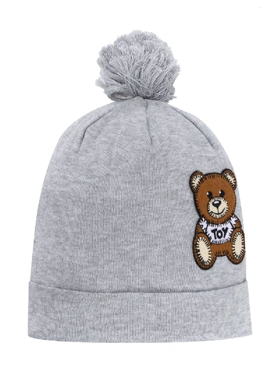 Moschino Kids' Toy Bear Beanie In Grey