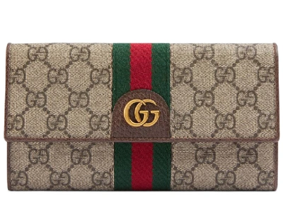 Pre-owned Gucci Continental Wallet Three Little Pigs Beige/ebony