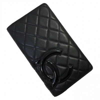 Pre-owned Chanel Cambon Black Leather Wallet