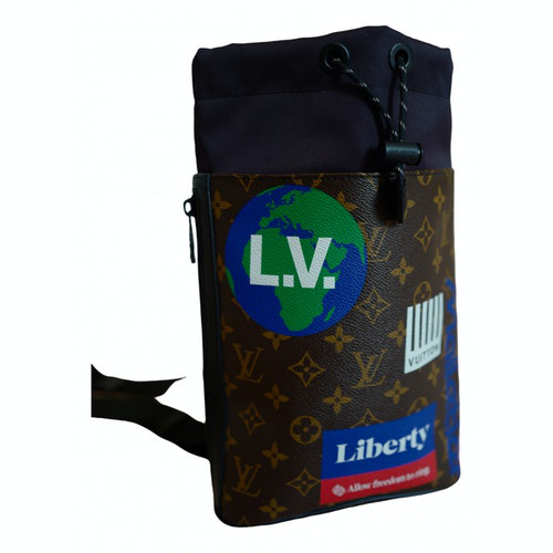 Pre-Owned Louis Vuitton Chalk Brown Cloth Bag | ModeSens