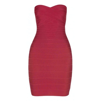 Pre-owned Herve Leger Red Dress