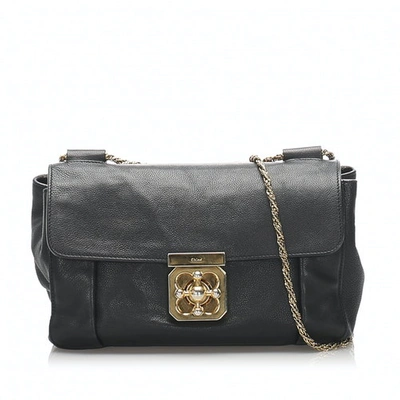 Pre-owned Chloé Elsie Black Leather Handbag