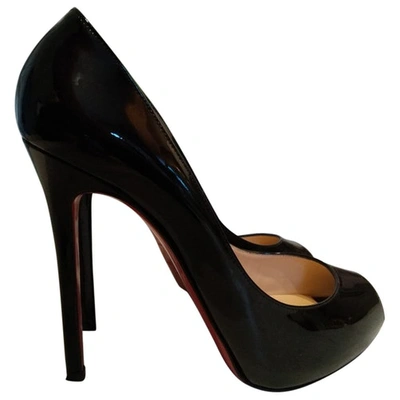 Pre-owned Christian Louboutin Very Privé Patent Leather Heels In Black