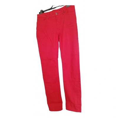 Pre-owned Tommy Hilfiger Red Cotton Trousers