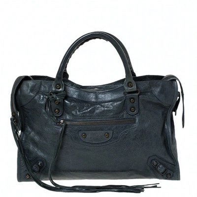 Pre-owned Balenciaga City Grey Leather Handbag