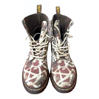 Pre-owned Dr. Martens' 1460 Pascal (8 Eye) Multicolour Cloth Boots