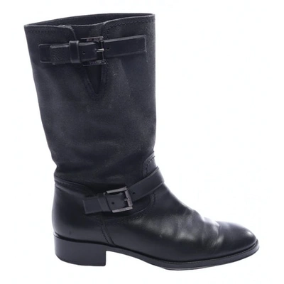 Pre-owned Tod's Black Leather Ankle Boots