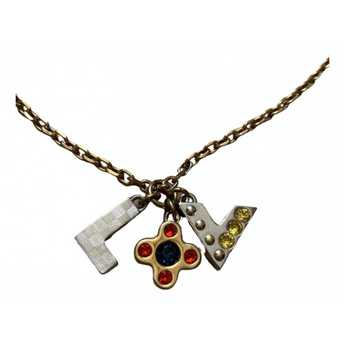 Pre-Owned Louis Vuitton Monogram Gold Metal Necklace | ModeSens