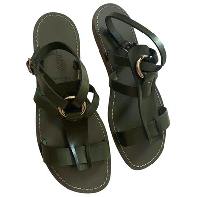 Pre-owned Jcrew Green Leather Sandals
