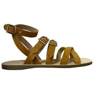 Pre-owned Jcrew Beige Leather Sandals