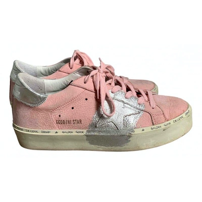 Pre-owned Golden Goose Hi Star Pink Leather Trainers