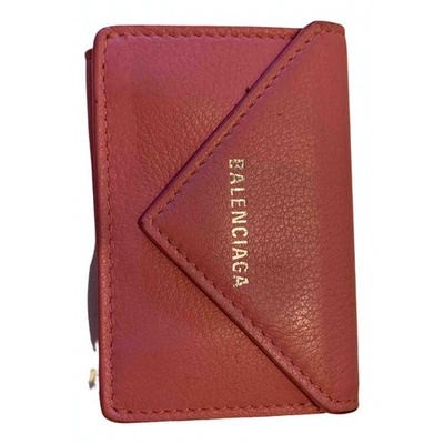 Pre-owned Balenciaga Pink Leather Wallet