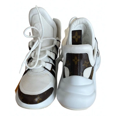 Pre-owned Louis Vuitton White Patent Leather Trainers