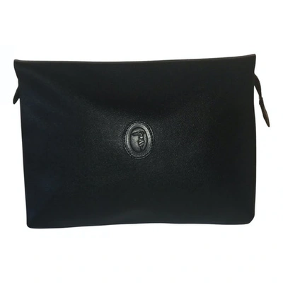 Pre-owned Trussardi Black Leather Clutch Bag