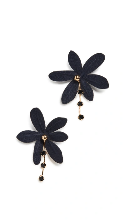 Marni Flower And Crystal-embellished Brooch In Blue