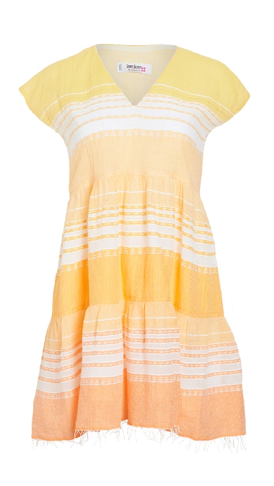 Lemlem Cotton Stripe Beach Dress In Goldenrod