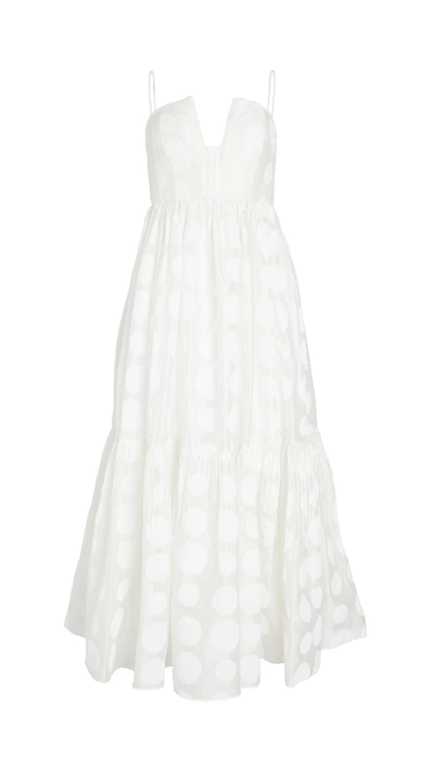 Ulla Johnson Women's Aimie Polka-dot Cotton-silk Dress In Blanc