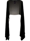 Talbot Runhof Sheer Poncho Top In Black