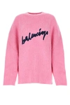 BALENCIAGA BALENCIAGA LOGO RIBBED CREWNECK SWEATER