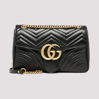 Gucci Gg Marmont Matelassé Medium Shoulder Bag In Black