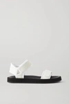 The Row Hook And Loop Leather And Neoprene Sandals In White