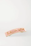 BALMAIN PARIS HAIR COUTURE GOLD-PLATED AND LEATHER HAIR CLIP - ONE SIZE