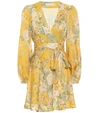 ZIMMERMANN AMELIE FLORAL LINEN MINIDRESS,P00478657