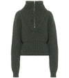JACQUEMUS LA MAILLE OLIVE WOOL-BLEND SWEATER,P00482687