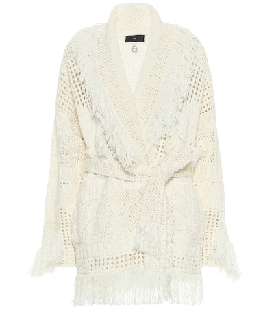 Alanui Fisherman Icon Wool And Cashmere Cardigan In White