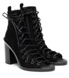 ANN DEMEULEMEESTER SUEDE LACE-UP ANKLE BOOTS,P00486505