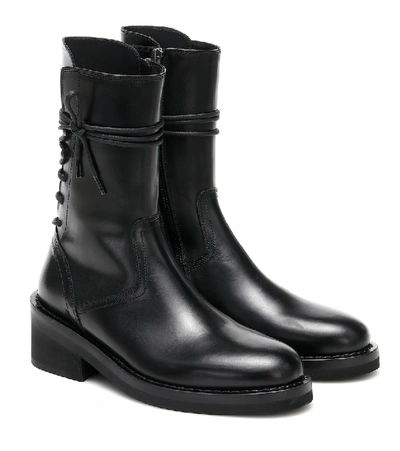 Ann Demeulemeester Reverse Lace Up Ankle Boots - 黑色 In Black