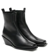 ANN DEMEULEMEESTER LEATHER SQUARE TOE BOOTS,P00486543