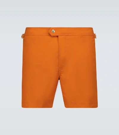 Tom Ford Orange Adjustable Swim Shorts