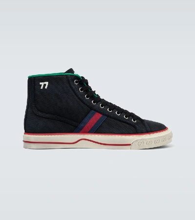 Gucci Tennis 1977 High-top Canvas Trainers In Blue