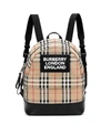 BURBERRY VINTAGE CHECK LEATHER-TRIMMED CANVAS BACKPACK,P00486004