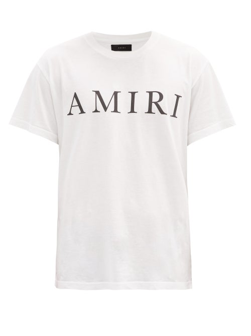 Amiri Logo-print Cotton T-shirt In White | ModeSens