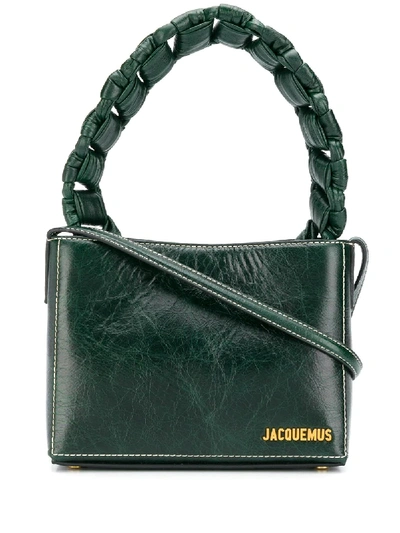 Jacquemus Le Petit Sac Noeud Leather Handbag In Green