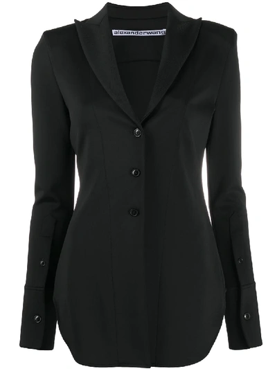 Alexander Wang Fitted Stretch Single Breast Jacket In Black