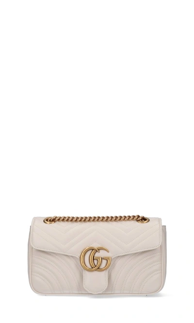 Gucci Marmont Matelassé Small Shoulder Bag In White