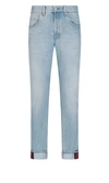 GUCCI GUCCI WEB TAPERED DENIM JEANS