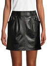 DAVID LERNER Faux Leather Mini Skirt,0400011396584