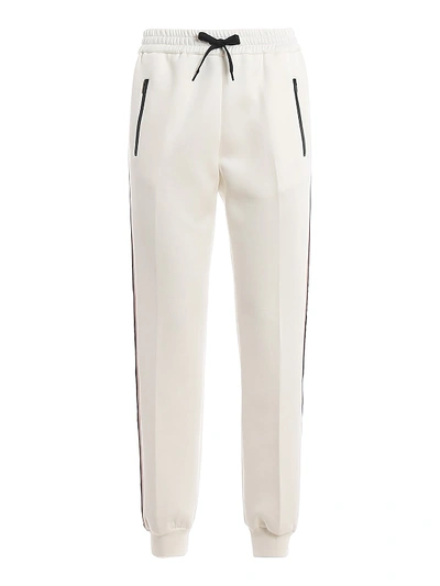 Miu Miu Tapered Track Trousers In Bianco