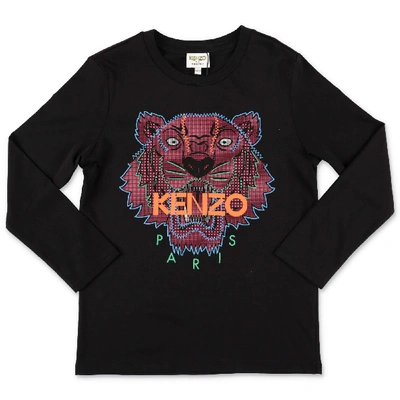 Kenzo Kids' Tiger T-shirt In Black