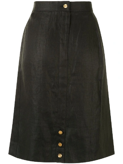 Pre-owned Chanel Buttoned A-line Skirt In Black