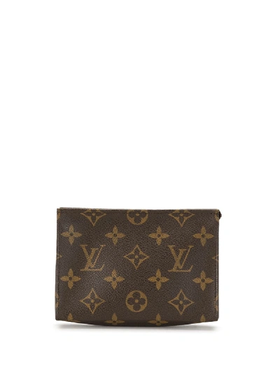 Pre-owned Louis Vuitton  Monogram Poche Toilette 15 Cosmetic Pouch In Brown