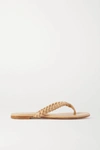 GIANVITO ROSSI BRAIDED LEATHER FLIP FLOPS