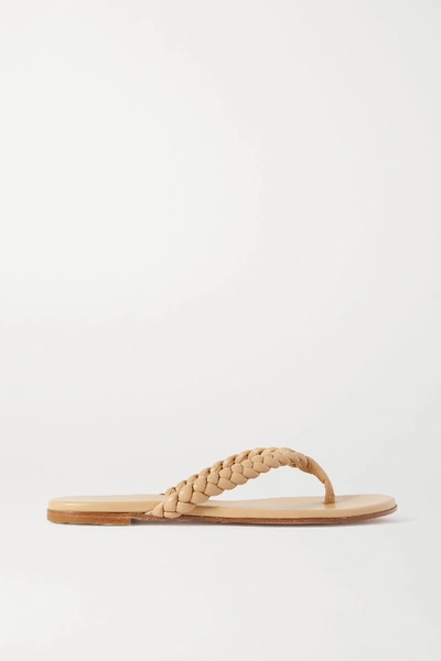 Gianvito Rossi Tropea Braided Leather Sandals In Beige