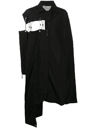 A-cold-wall* Asymmetric Hook Detail Raincoat In Black