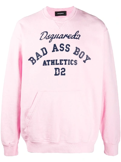 Dsquared2 Slogan Print Sweatshirt In Pink