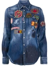 DSQUARED2 LOGO PATCH DISTRESSED FINISH SHIRT